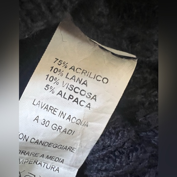 Suite Benedict oversized cropped length navy blue 5% alpaca sweater - Picture 6 of 6